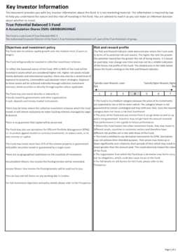 True Potential Global Managed Key Investor Information