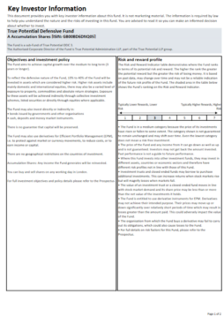 True Potential Growth-Aligned Growth Key Investor Information