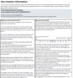 True Potential Pictet Cautious Key Investor Information