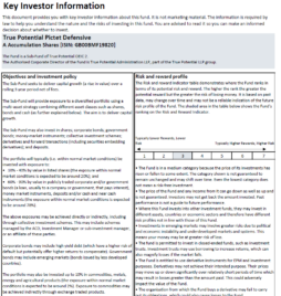 True Potential Pictet Defensive Key Investor Information