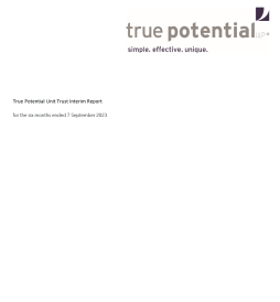 True Potential Unit Trust Interim Report