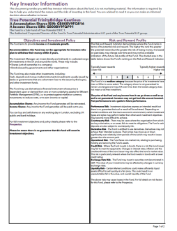 True Potential TrinityBridge Cautious Key Investor Information