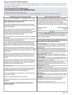 True Potential Pictet Balanced Key Investor Information