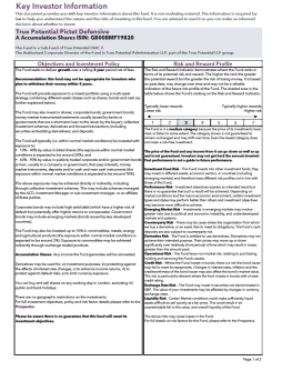 True Potential Pictet Defensive Key Investor Information