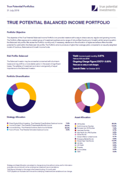 Balanced Income Portfolio Factsheet