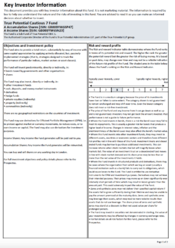 True Potential 7IM Cautious Key Investor Information