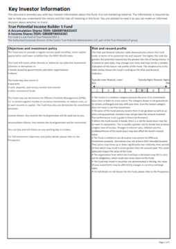 True Potential Goldman Sachs Income Builder Key Investor Information