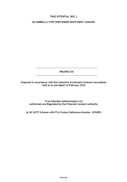 True Potential OEIC – 2 Prospectus