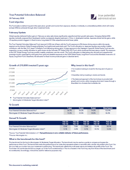 True Potential Schroders Balanced Factsheet