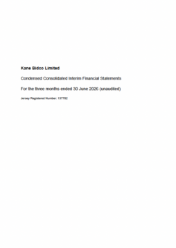 Kane Bidco Limited – Quarter Ended 30 June 2026